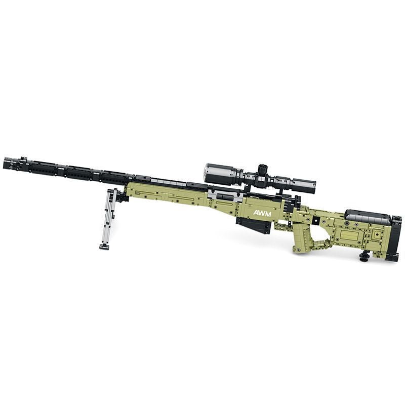 AWM Military Building Block Toy Gun with Firing Mechanism