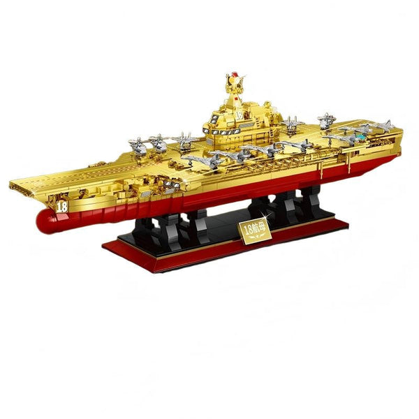 Golden Fujian Aircraft Carrier Military Building Blocks Model